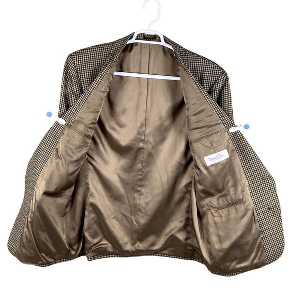 Oscar De La Renta Mens 43R Houndstooth Wool Blazer Jacket Sportcoat Timeless - Picture 3 of 16